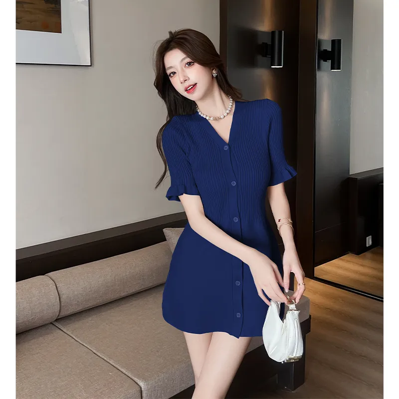 Garbege Short Sleeved Dress Women's-11