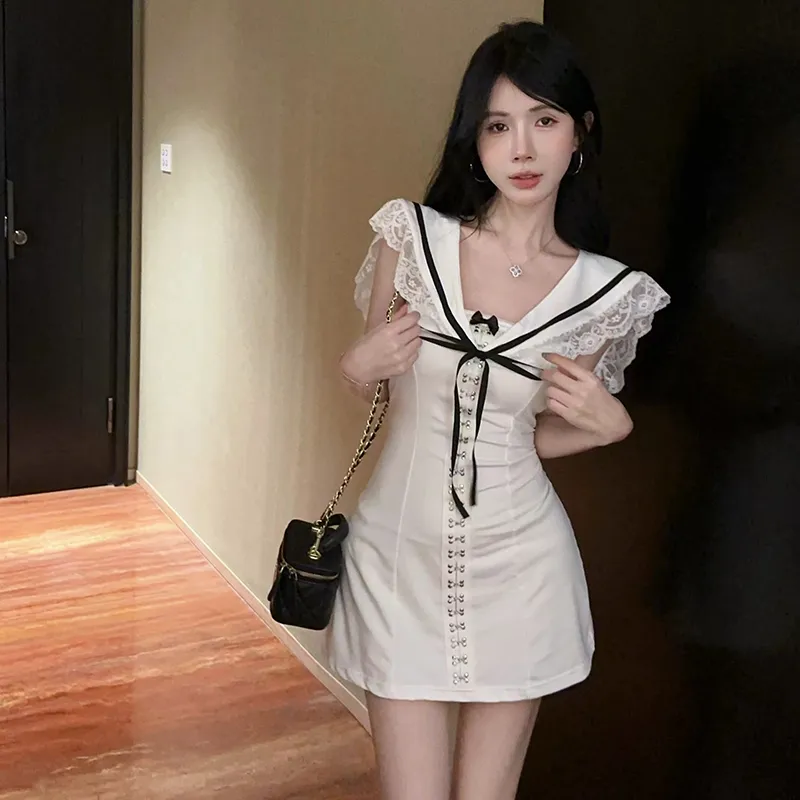 Garbege Sleeveless Dress Women's White-3