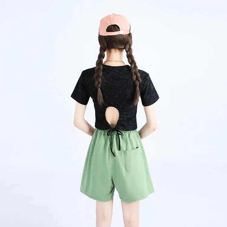 Garbege Casual Shorts Women's Green-2