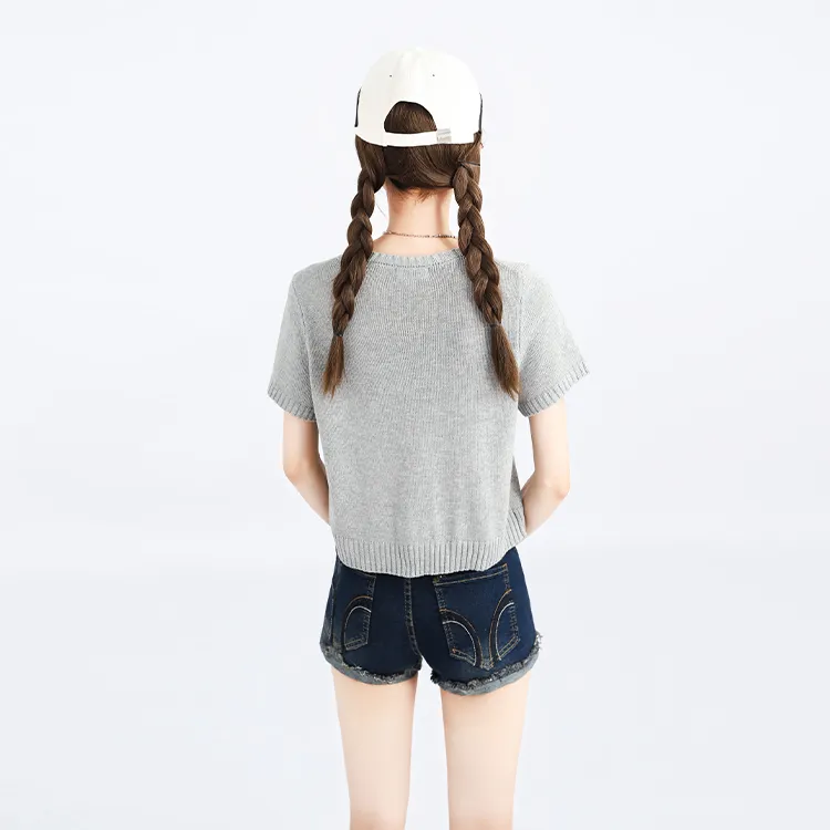 Garbege Denim Shorts Women's Blue-2