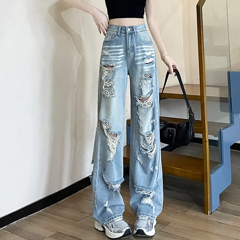Garbege Jeans Women's Light Blue Pants-2