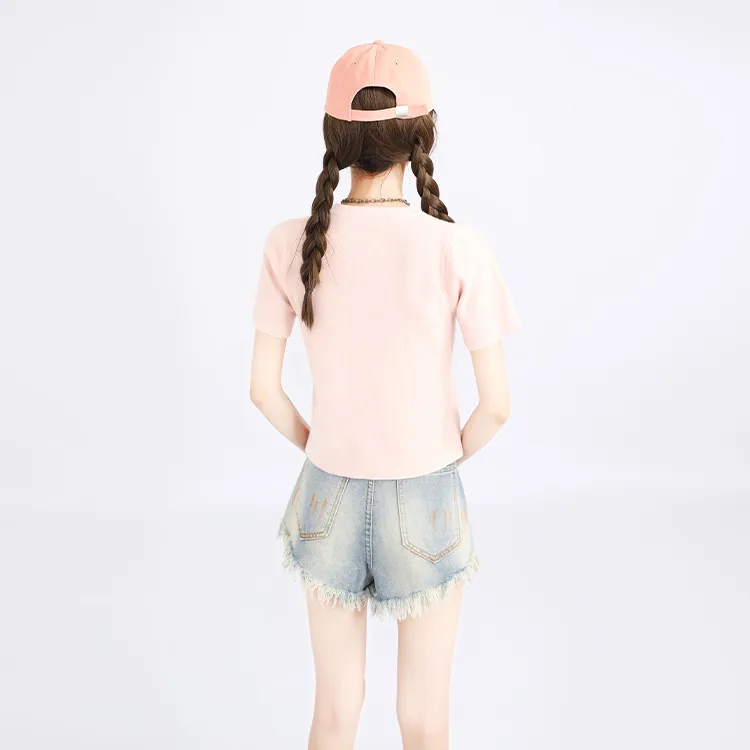 Garbege Denim Shorts Women's Blue-2