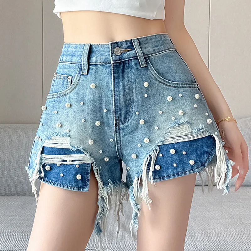 Garbege Denim Shorts Women's Vintage Blue-5