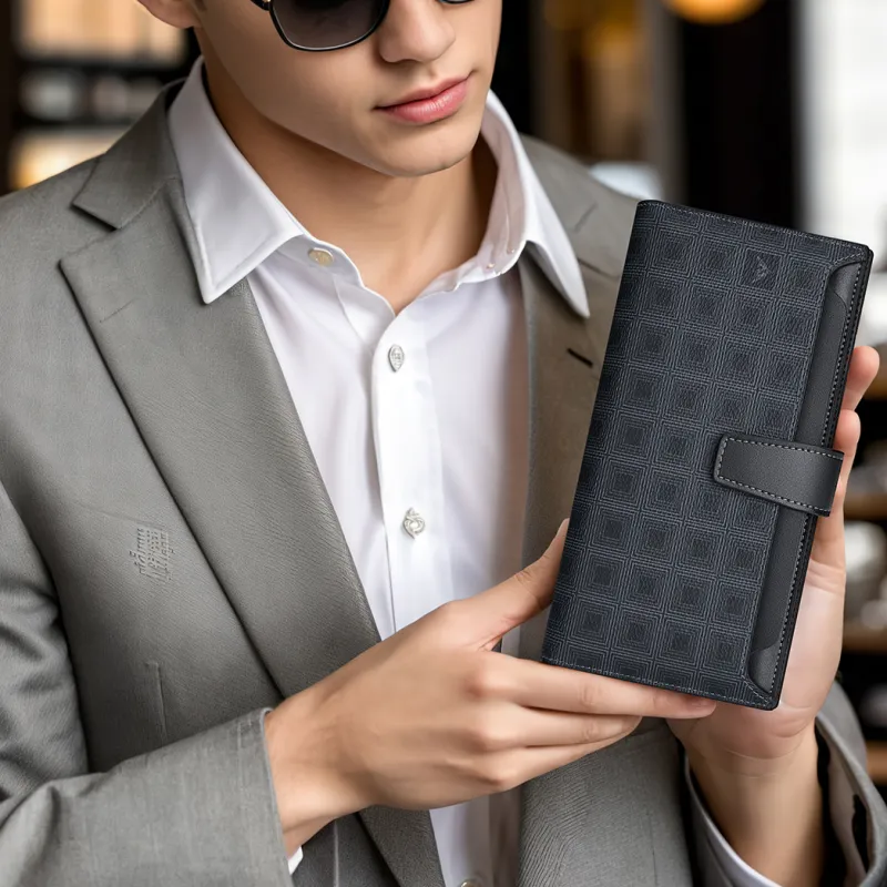 WilliamPOLO Clutches Black Grid Pattern-7