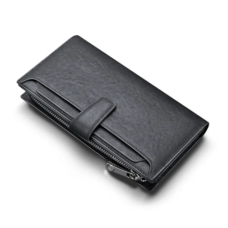 WilliamPOLO Cow Leather Wallet Men's Black/Coffee-3