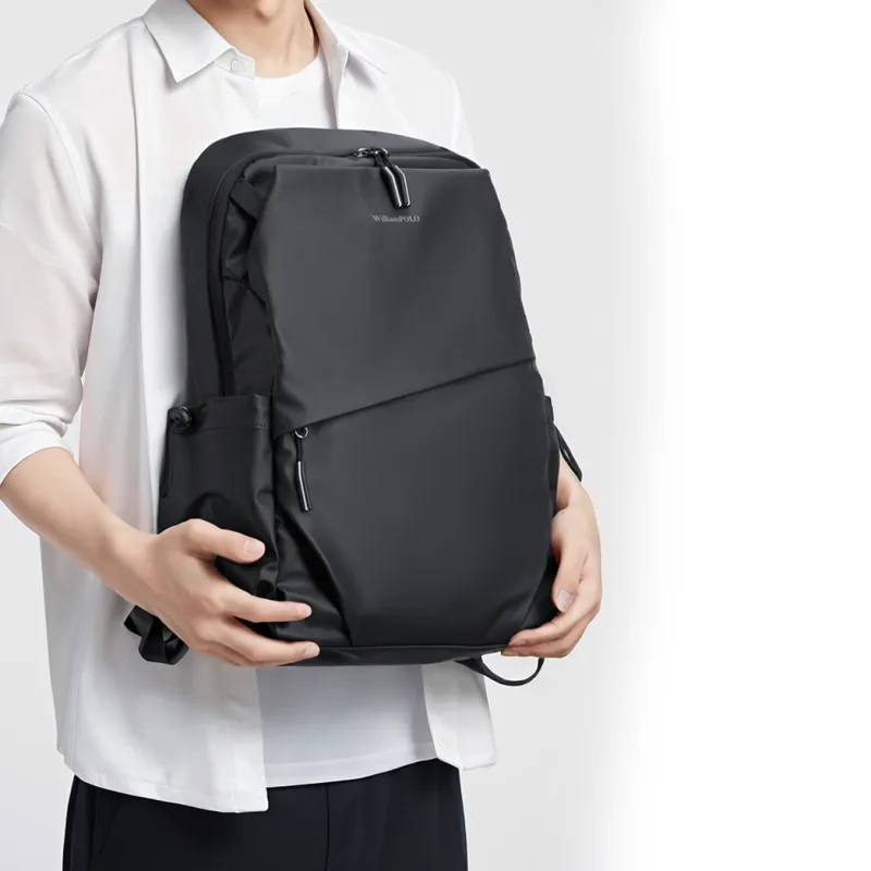 WilliamPOLO Fabric Backpack Large Size Men's Black-5