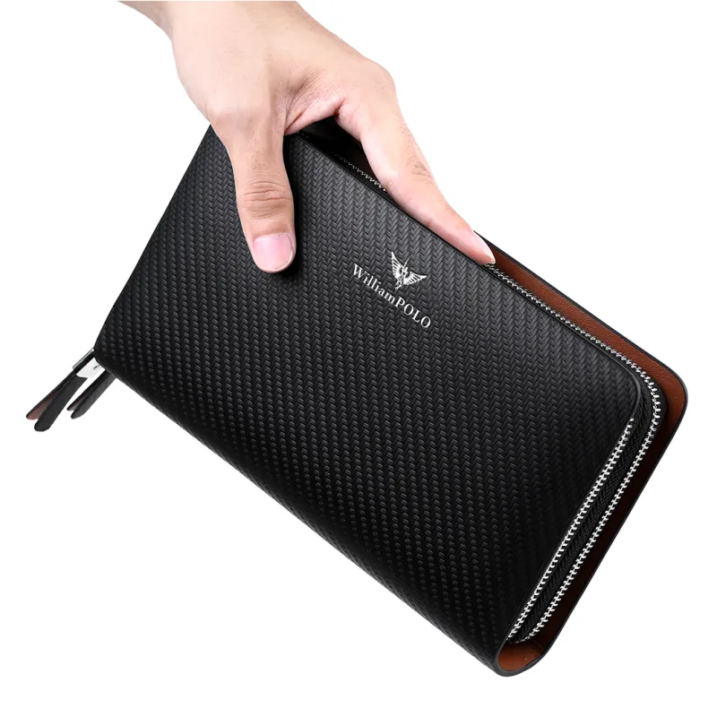 WilliamPOLO Cow Leather Large Capacity Wallet Clutch Regular Men's Multicolor-4