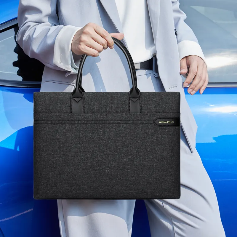 WilliamPOLO Fabric Briefcases Men's Black-6
