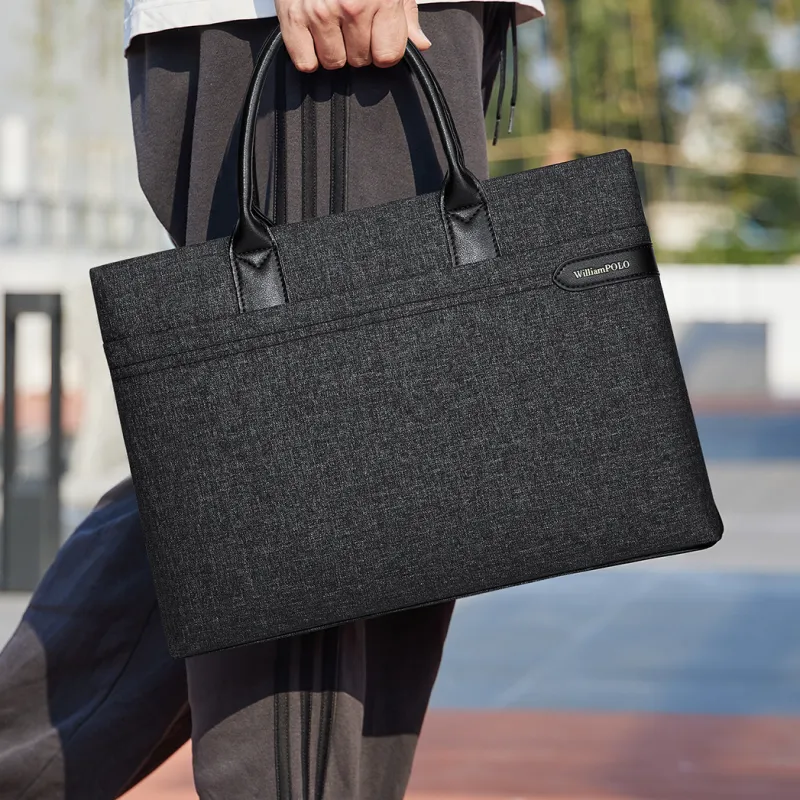 WilliamPOLO Fabric Briefcases Men's Black-7