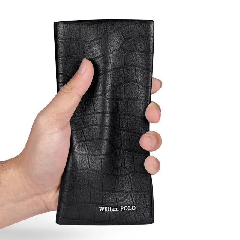 WilliamPOLO Top Grain Cow Leather Zero Wallet Regular Men's Black-12