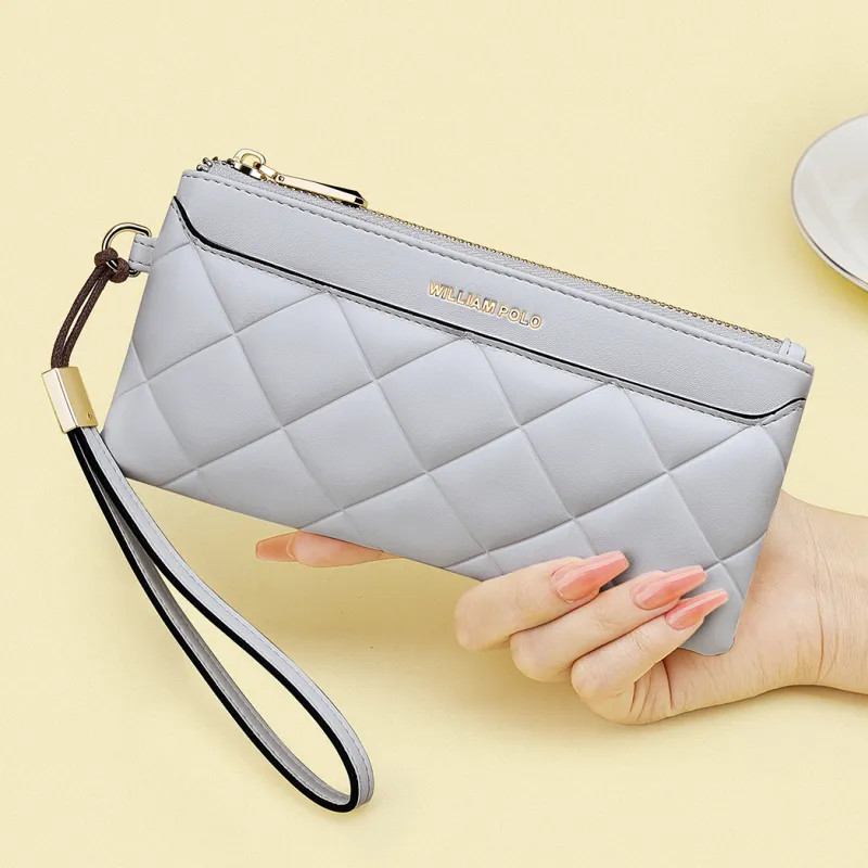 WilliamPOLO PU 6.5 Inches Cell Phone Pouch With Zip Closure Large Capacity Coin Purse Wallet Regular Women's Multicolor-13