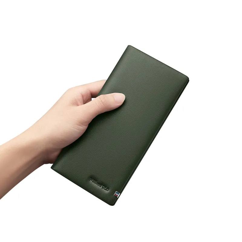WilliamPOLO Cow Leather Wallet Regular Men's Army Green/Blue-4