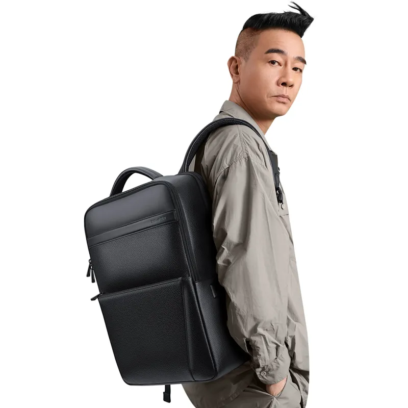 WilliamPOLO Cow Leather Backpack Regular Men's Black-7