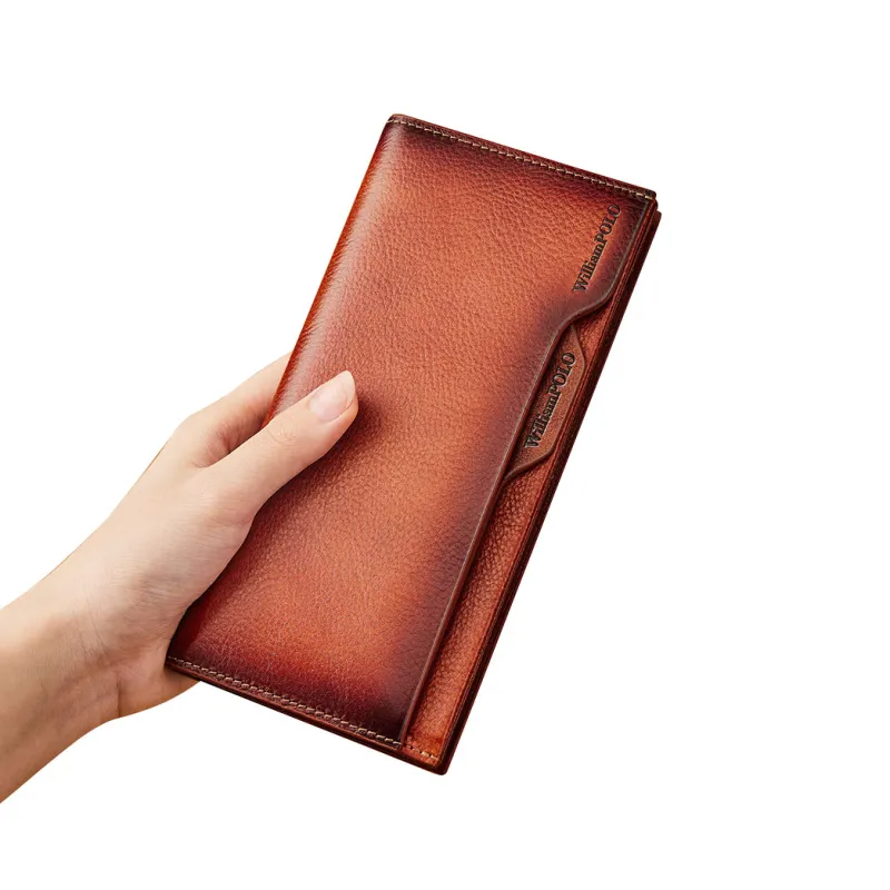 WilliamPOLO Top Grain Cow Leather Multifunction Card Holder Wallet Regular Men's Multicolor-13