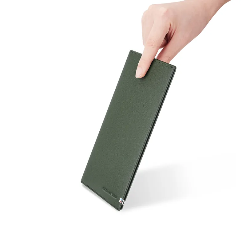 WilliamPOLO Cow Leather Wallet Regular Men's Army Green/Blue-5