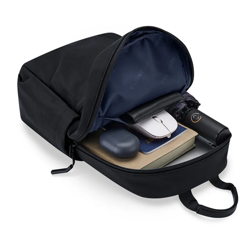 WilliamPOLO Fabric Shoulder Bag Crossbody Bag Biker Bag Sling Bags Regular Men's Black-5