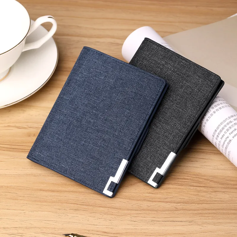 WilliamPOLO Canvas Wallet With Multiple Card Slots Coin Purse Canvas Bag Regular Men's Blue/Black-10