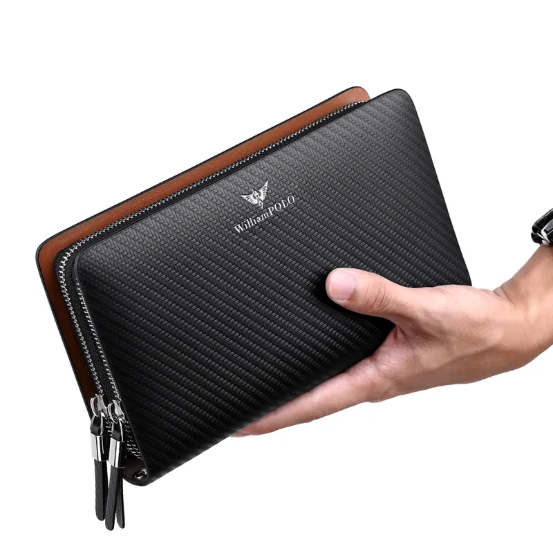 WilliamPOLO Cow Leather Large Capacity Wallet Clutch Regular Men's Multicolor-5