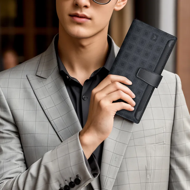 WilliamPOLO Clutches Black Grid Pattern-6