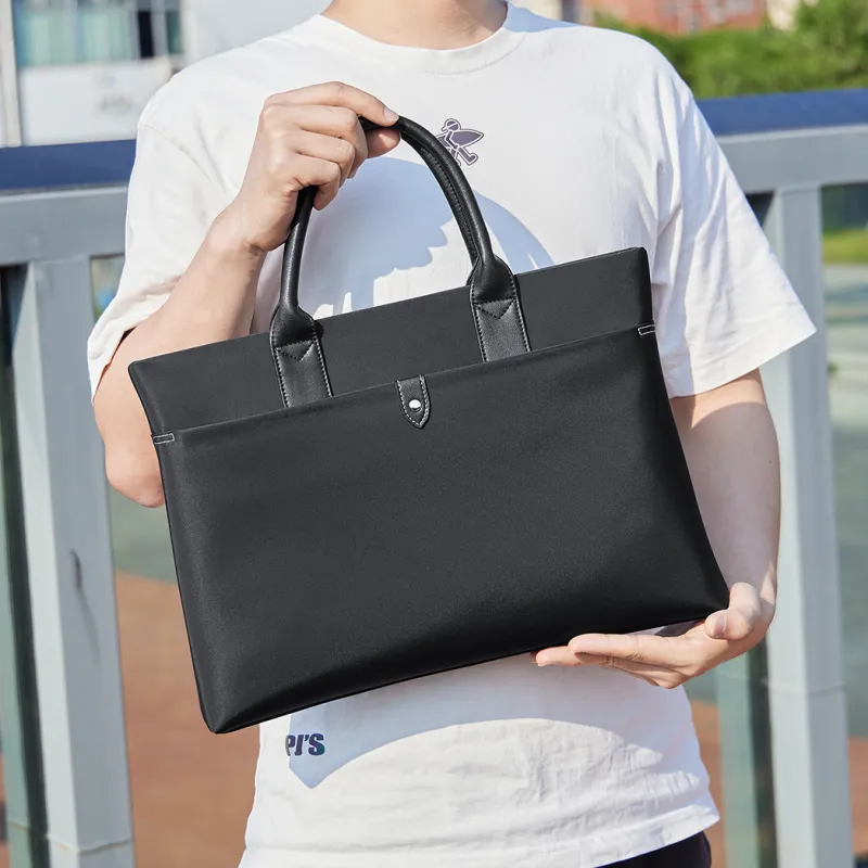 WilliamPOLO Nylon Computer Handbag Business Briefcase Medium Size Men's Black-9