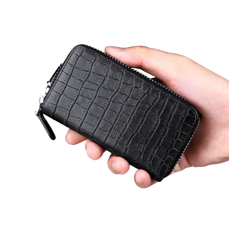 WilliamPOLO Top Grain Cow Leather Keychain Zip Closure Car Key Pouch Coin Purse Regular Men's Multicolor-9