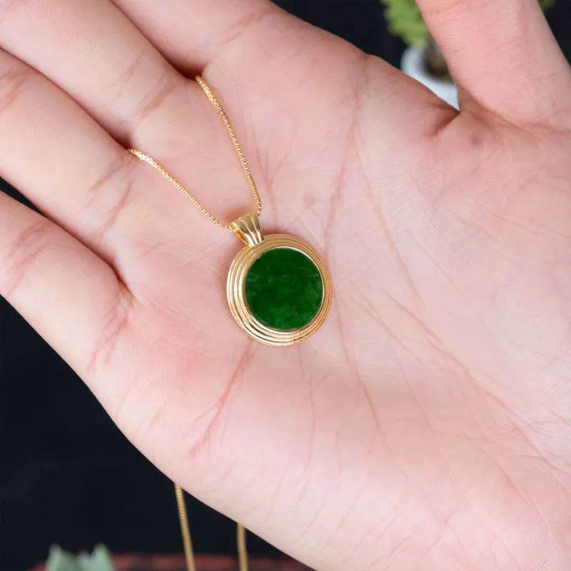 Green waves Jadeite Necklaces Women's-1
