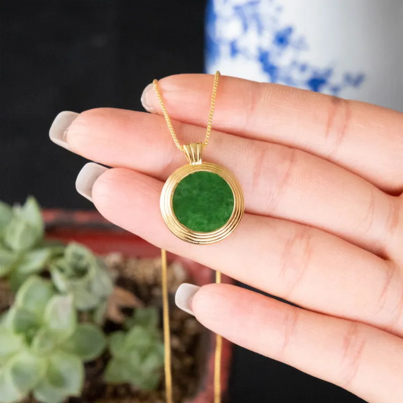 Green waves Jadeite Necklaces Women's-3