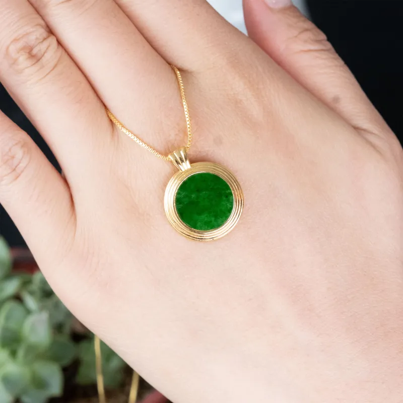 Green waves Jadeite Necklaces Women's-4