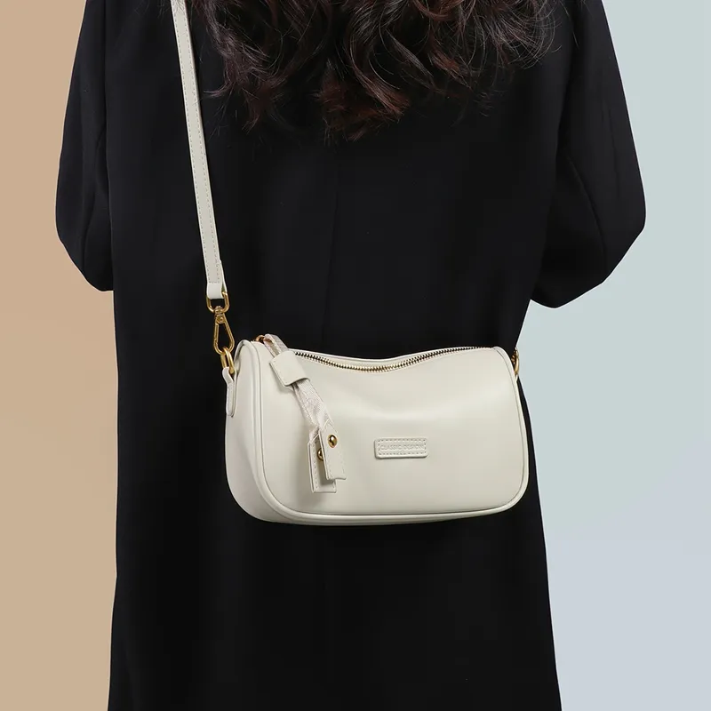 COMELY Cow Leather Pillow Bag, Shoulder Bag, Crossbody Bag Regular Women's Milkshake White-3