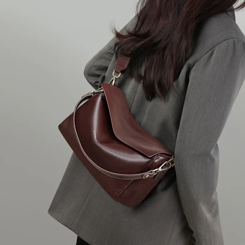 COMELY Cow Leather Patchwork Synthetic Leather Pillow Bag Shoulder Bag Crossbody Bag Regular Women's Multicolor-4