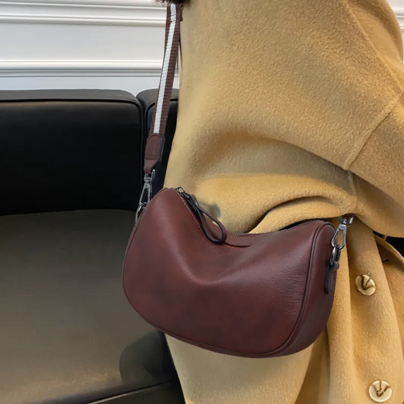 COMELY Cow Leather Pillow Bag Shoulder Bag Regular Women's Vintage Brown-2