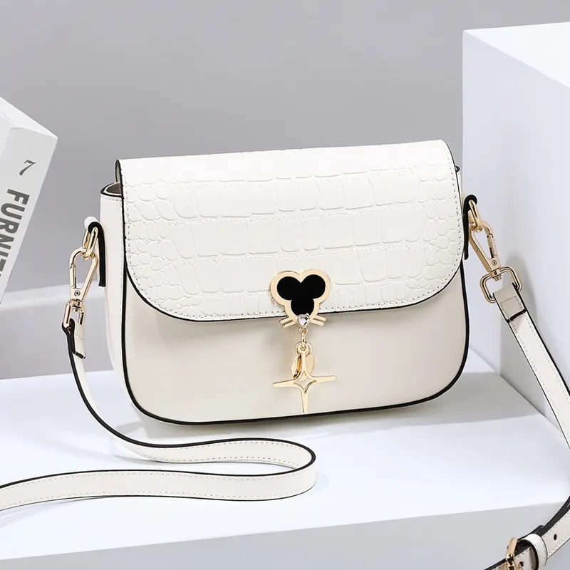 COMELY Cow Leather Shoulder Bag, Crossbody Bag Regular Women's White-4