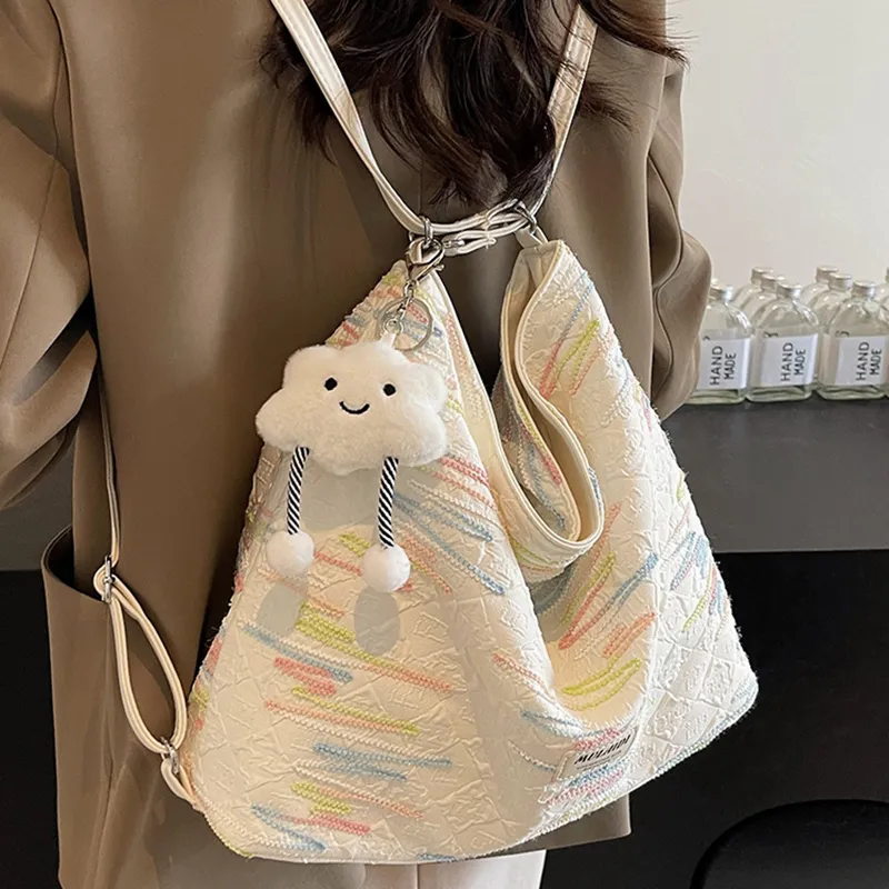 COMELY Fabric One Shoulder Crossbody Backpack Tote Regular Women's Ecru-2