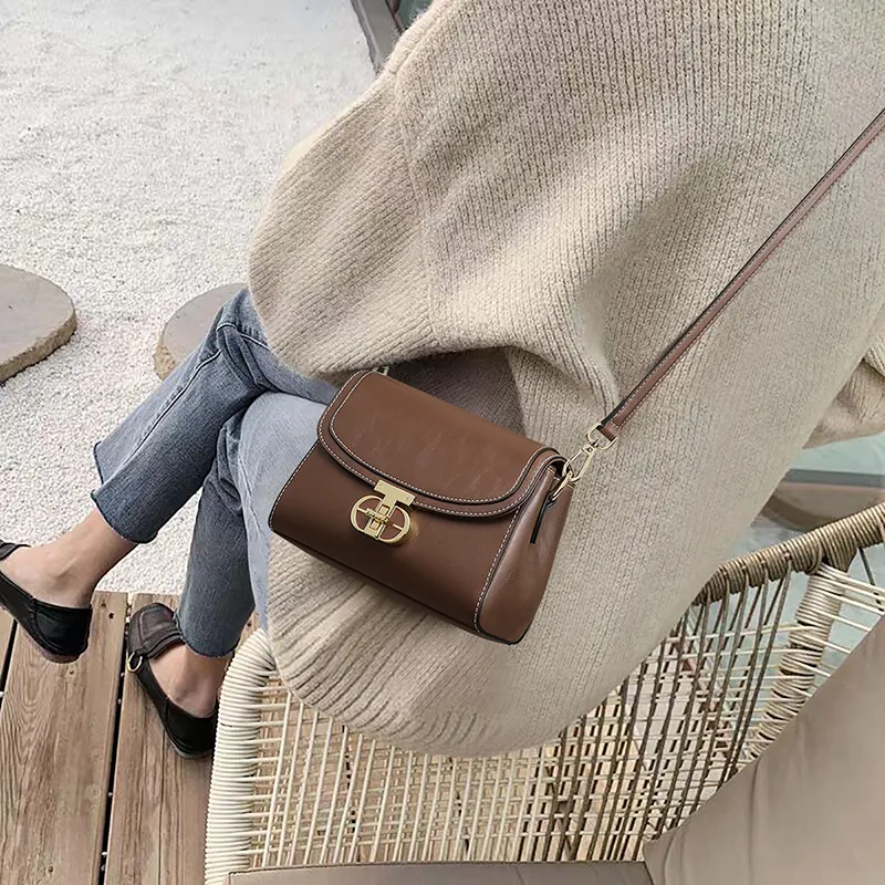 COMELY Cow Leather Patchwork Synthetic Leather Mom Bag Crossbody Bag Regular Women's Brown-1