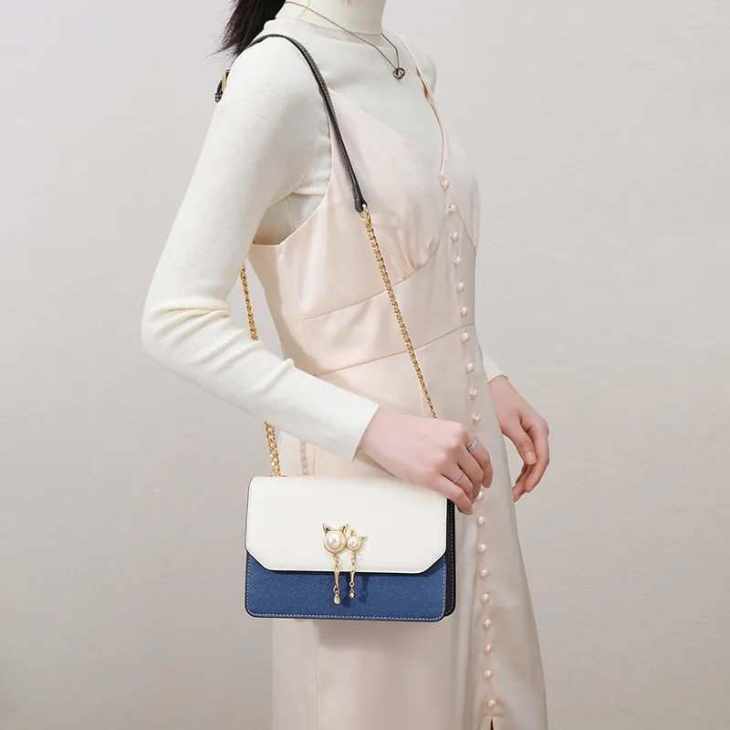 COMELY Cow Leather Shoulder Bag, Crossbody Bag Women's Royal Blue-2