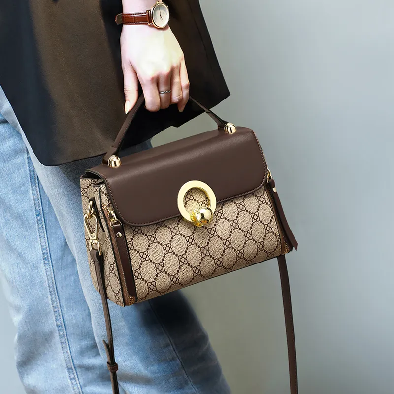 COMELY PVC Shoulder Bag, Crossbody Bag, Handbag Regular Women's Coffee-1