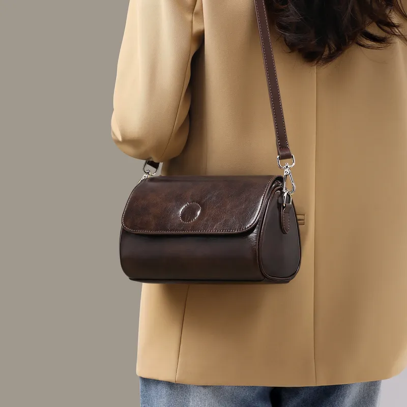 COMELY Cow Leather Patchwork Synthetic Leather Shoulder Bag Crossbody Bag Regular Women's Wine Coffee-5