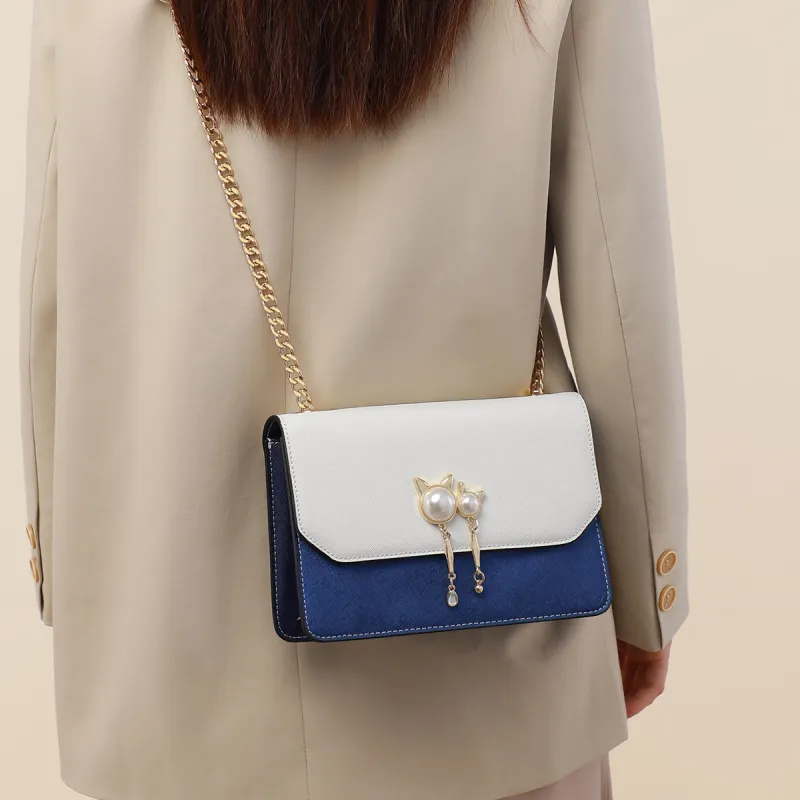 COMELY Cow Leather Shoulder Bag, Crossbody Bag Women's Royal Blue-3