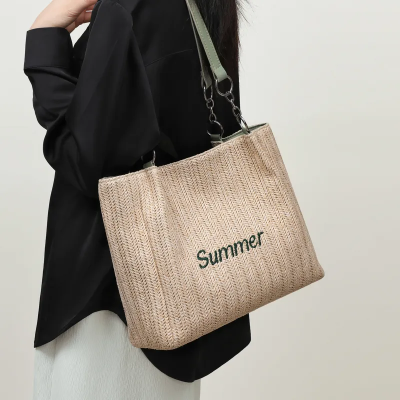 COMELY Polyester Tote Bag Shopping Bag Shoulder Bags Women's Green-2