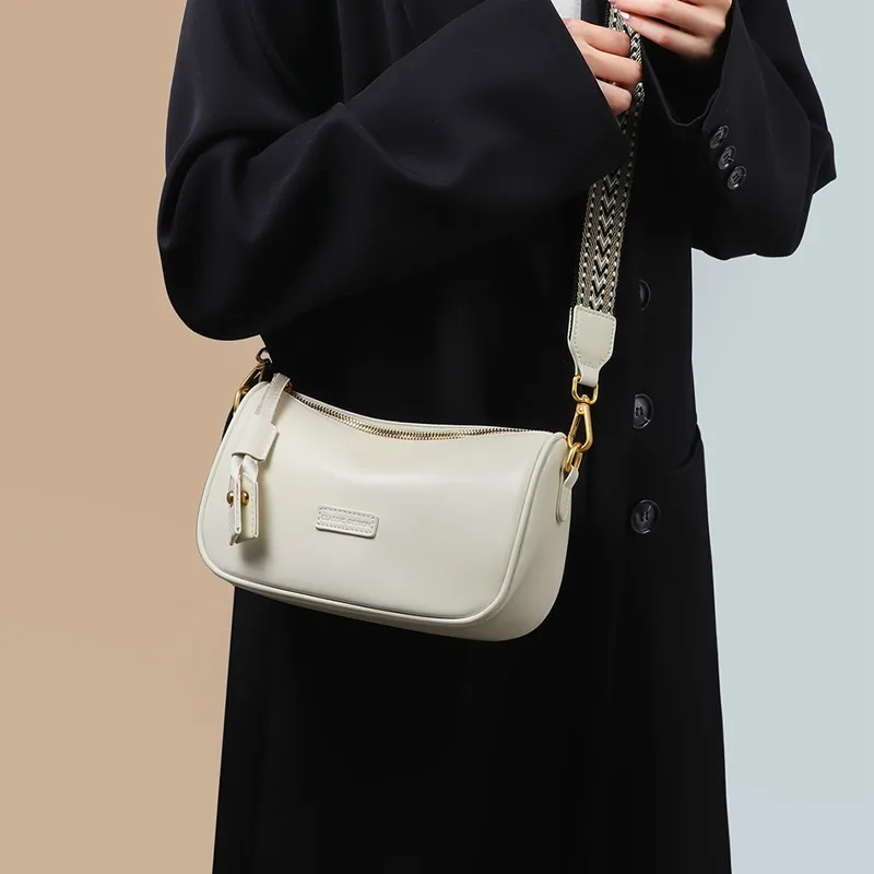 COMELY Cow Leather Pillow Bag, Shoulder Bag, Crossbody Bag Regular Women's Milkshake White-4