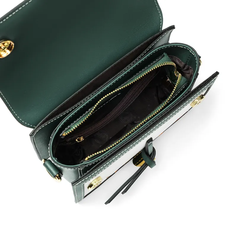 COMELY Cow Leather With Synthetic Leather Shoulder Bag, Crossbody Bag Women's Green-4