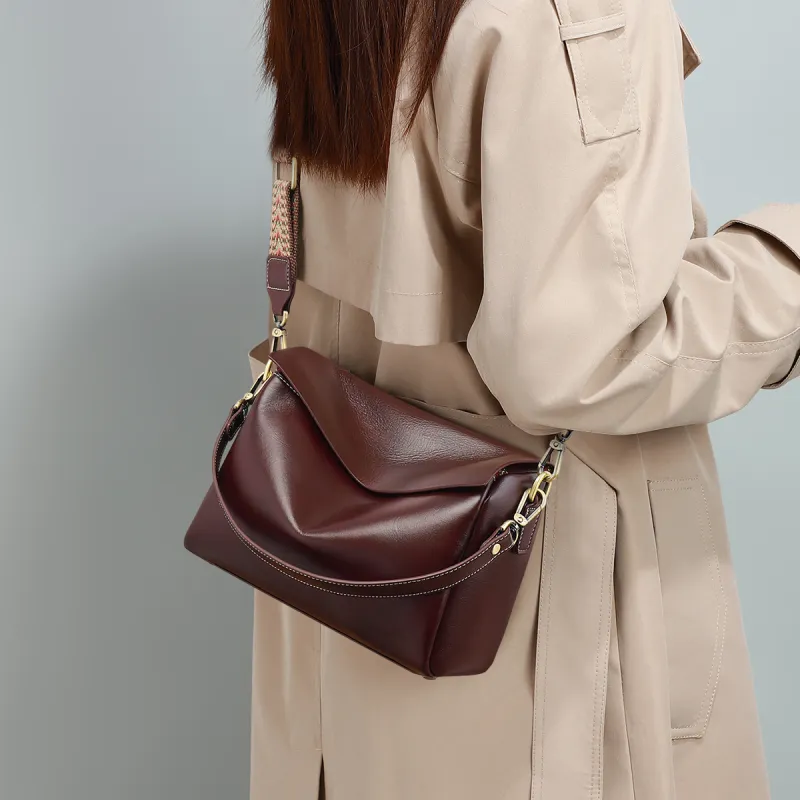 COMELY Cow Leather Patchwork Synthetic Leather Pillow Bag Shoulder Bag Crossbody Bag Regular Women's Multicolor-1