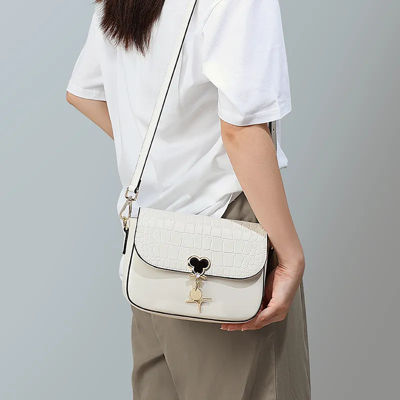 COMELY Cow Leather Shoulder Bag, Crossbody Bag Regular Women's White-3