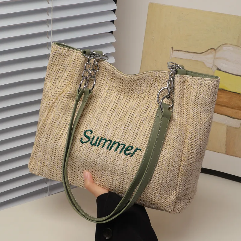 COMELY Polyester Tote Bag Shopping Bag Shoulder Bags Women's Green-1