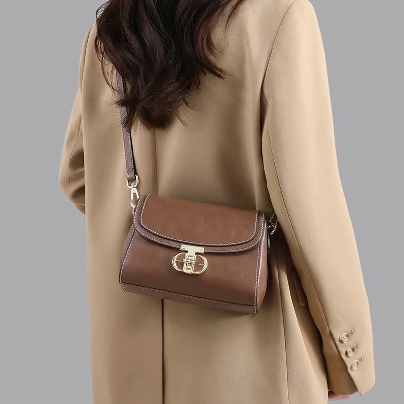 COMELY Cow Leather Patchwork Synthetic Leather Mom Bag Crossbody Bag Regular Women's Brown-4