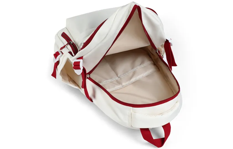 COMELY Fabric Backpack Laptop Bag Backpack Unisex White & Red/White & Blue-4