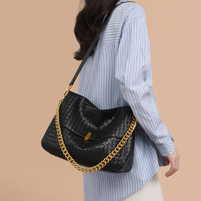 COMELY Cow Leather Patchwork Synthetic Leather Tote Bag Shoulder Bag Regular Women's Black-2
