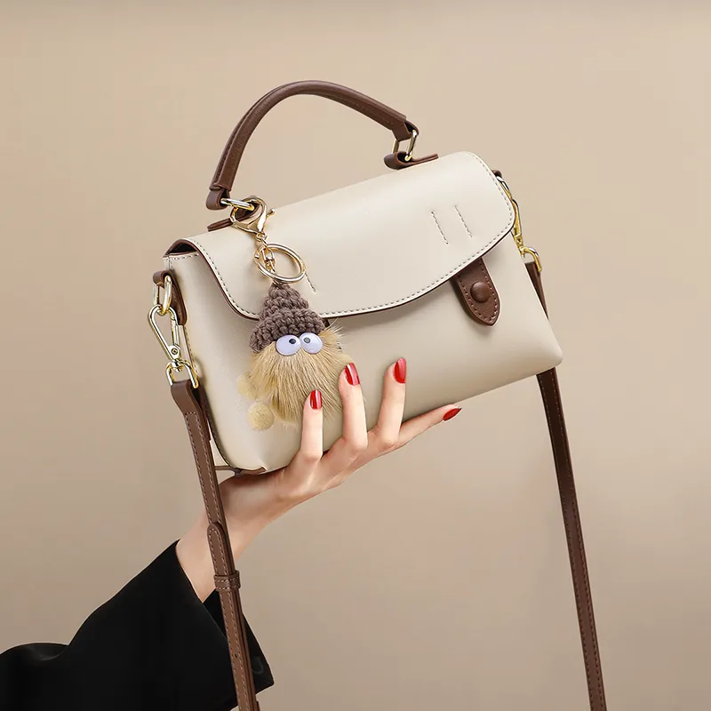 COMELY Cow Leather Handbag, Shoulder Bag, Crossbody Bag Regular Women's Milkshake White-4