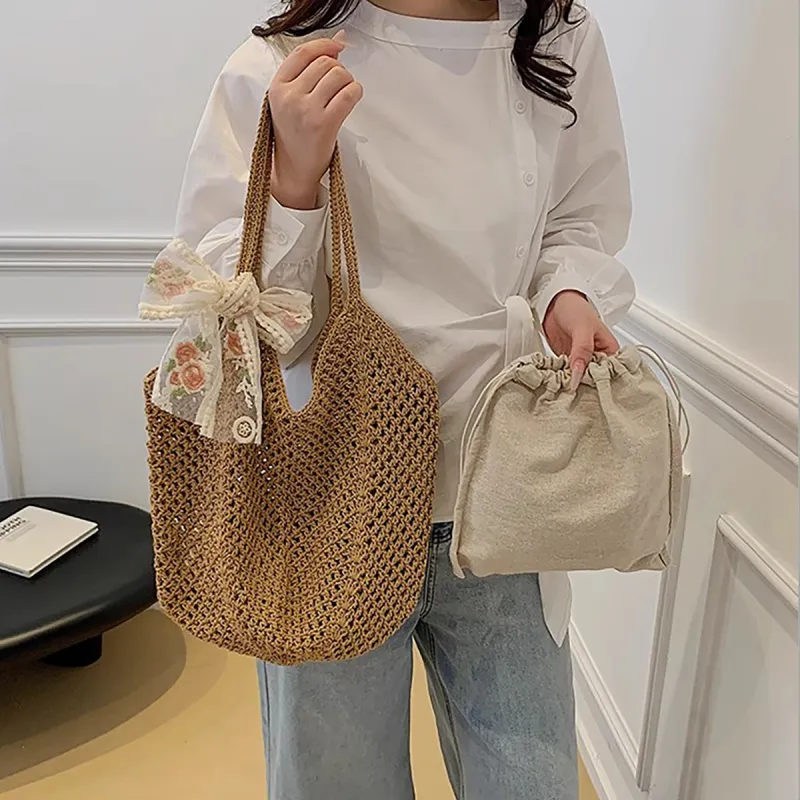 COMELY Fabric Shoulder Bag, Handbag Regular Women's Ecru-10