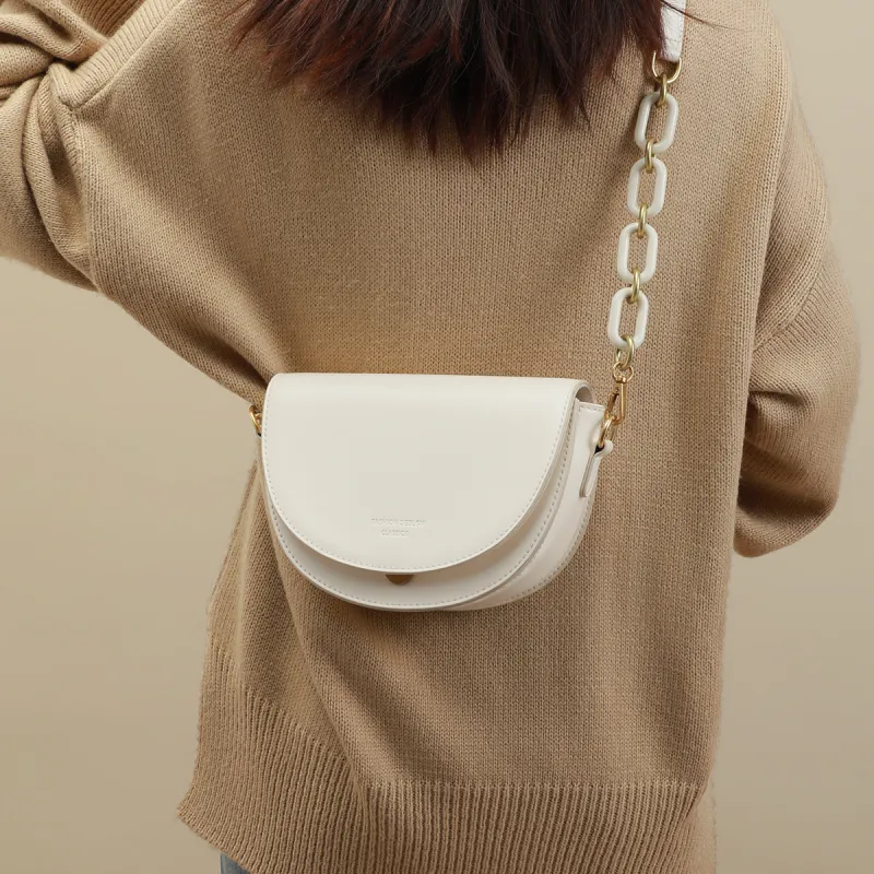 COMELY Cow Leather Patchwork Synthetic Leather Saddle Bag Shoulder Bag Crossbody Bag Regular Women's-10